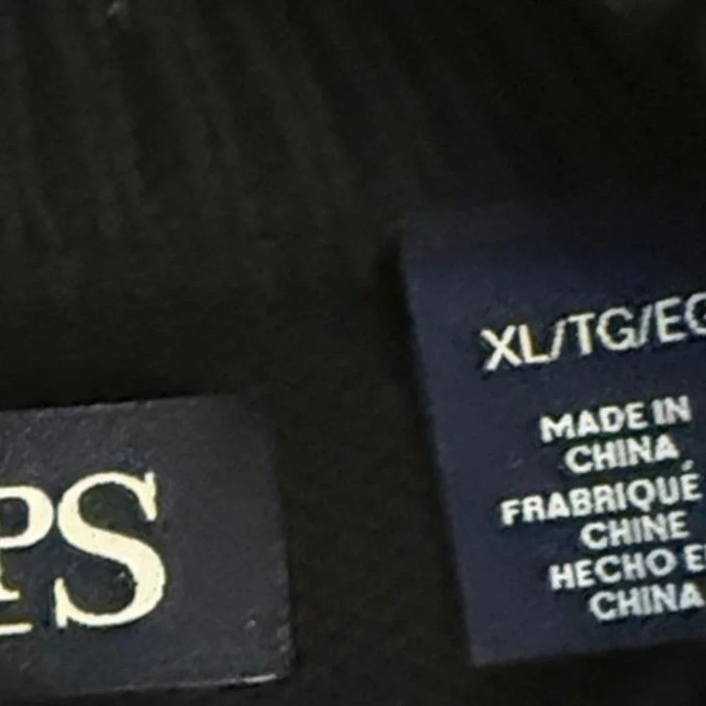 Chaps Navy Blue Fair Isle Snowflake Knit Quarter Zip Sweater‎ Men's XL